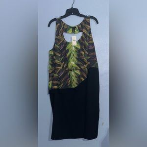 Lane Bryant Tropical Peplum Dress Pencil Skirt
Sleeveless w Cut Out Plus Size 18